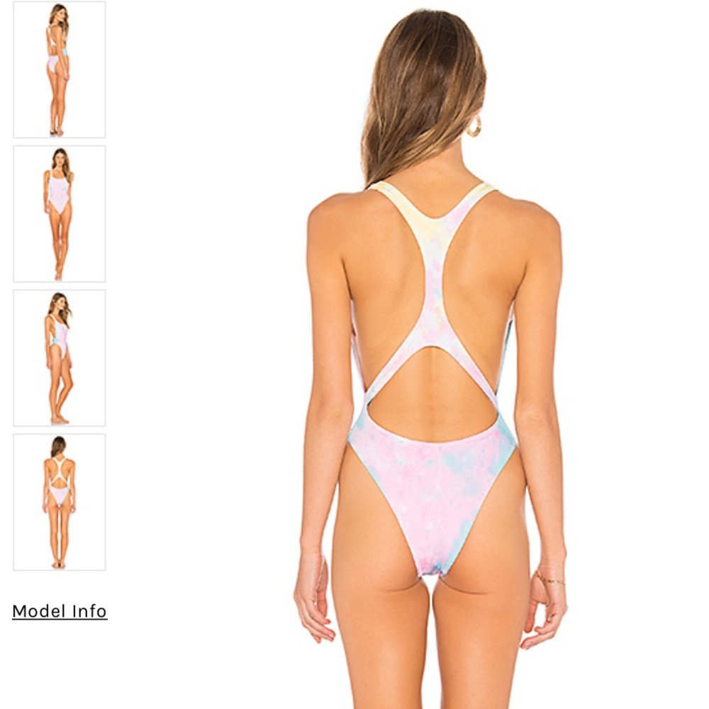 Anthro Solid & Striped Tie-Dyed One Piece Swimsuit - Picture 8 of 8